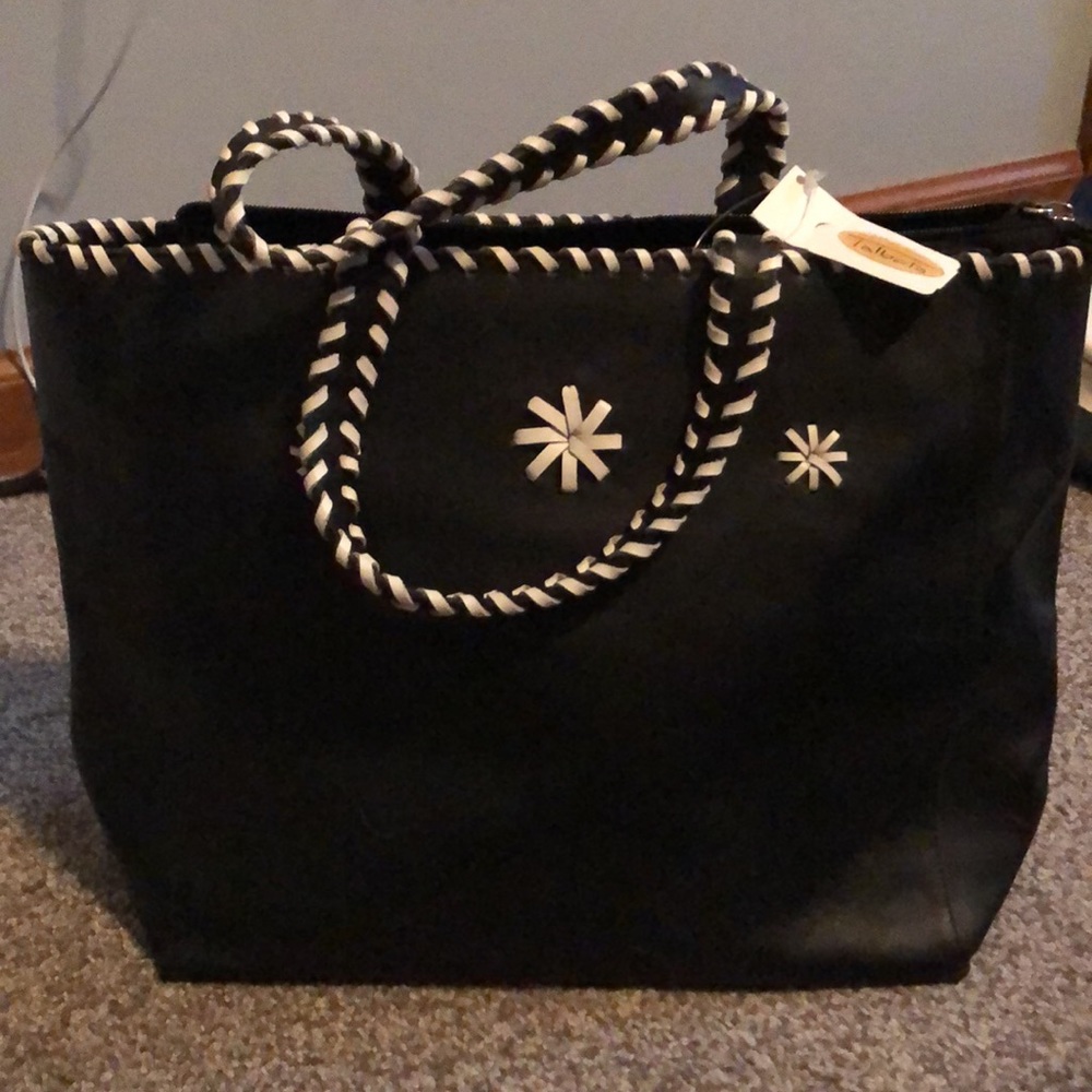 Talbots Black and White Purse